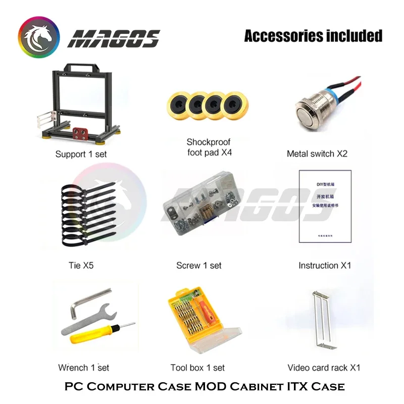 PC Gaming Case Portable ITX MOD Case Full Aluminum Support Video Card Vertical Mounting Water Cooling