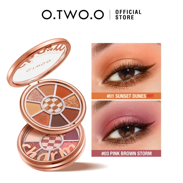 O.TWO.O Eyeshadow Palette Glitter Matte Pearlescent Easy To Wear Brightening Highlighter Natural Shiny Eye Shadow Makeup