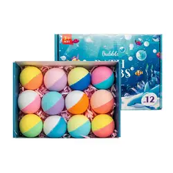 Children's Bubble Bath Fizzies with Surprise Toys - Safe & Natural Essential Oil Bath Bomb Set (12pcs B)