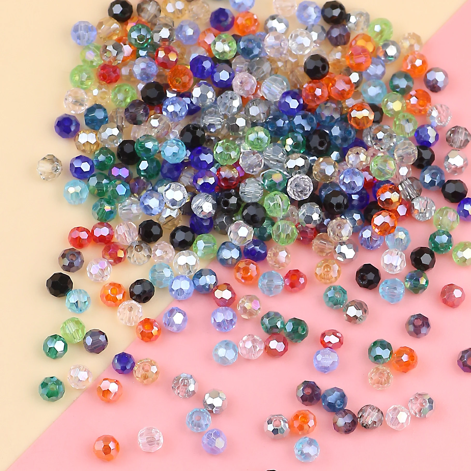 

High-grade exquisite Austrian spherical crystal bead 4mm/100pcs crystal faceted glass pine bead jewelry DIY bracelet necklace