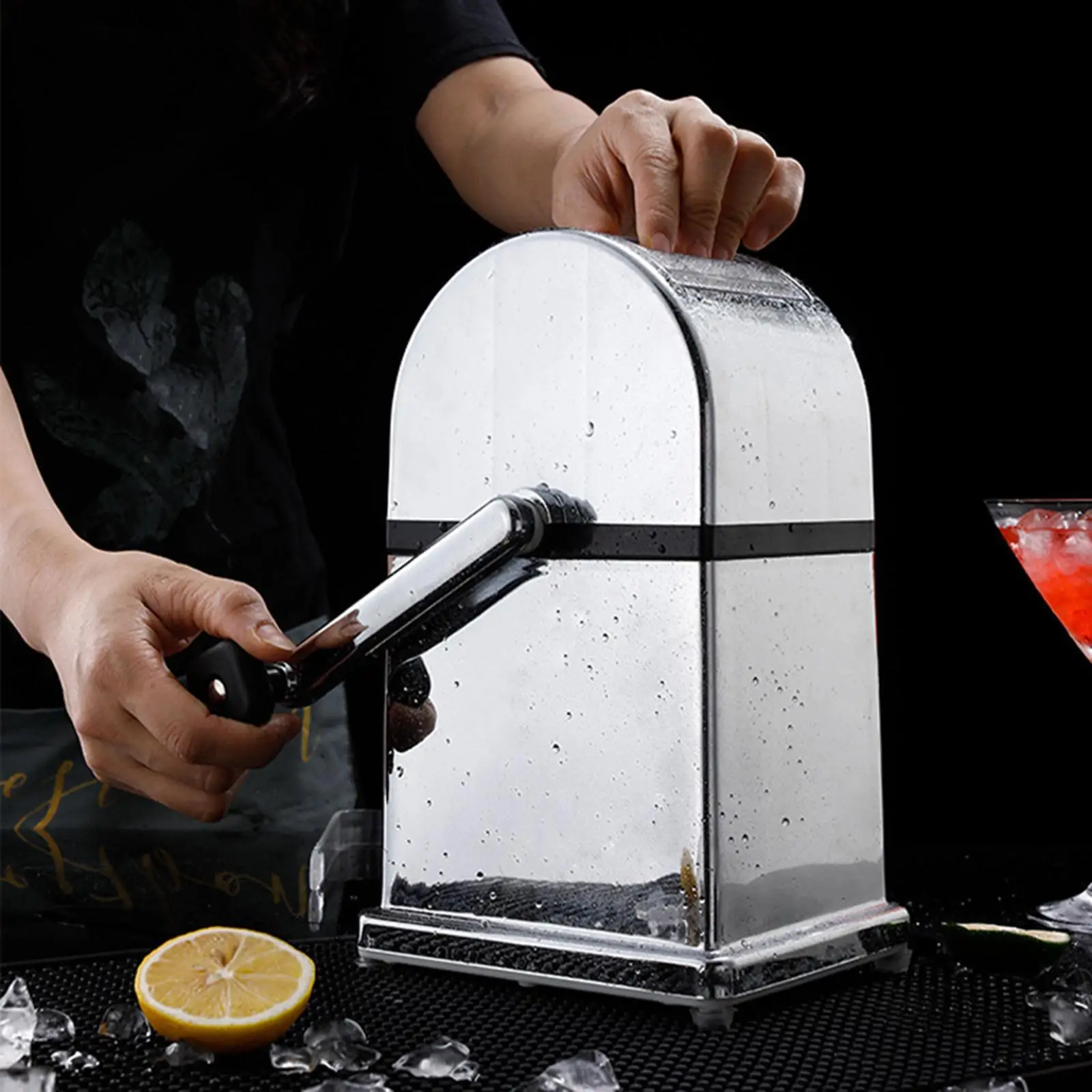 Manual Ice Crusher Ice Grinder Rotary Handle Snow Cones Shaver Shaved