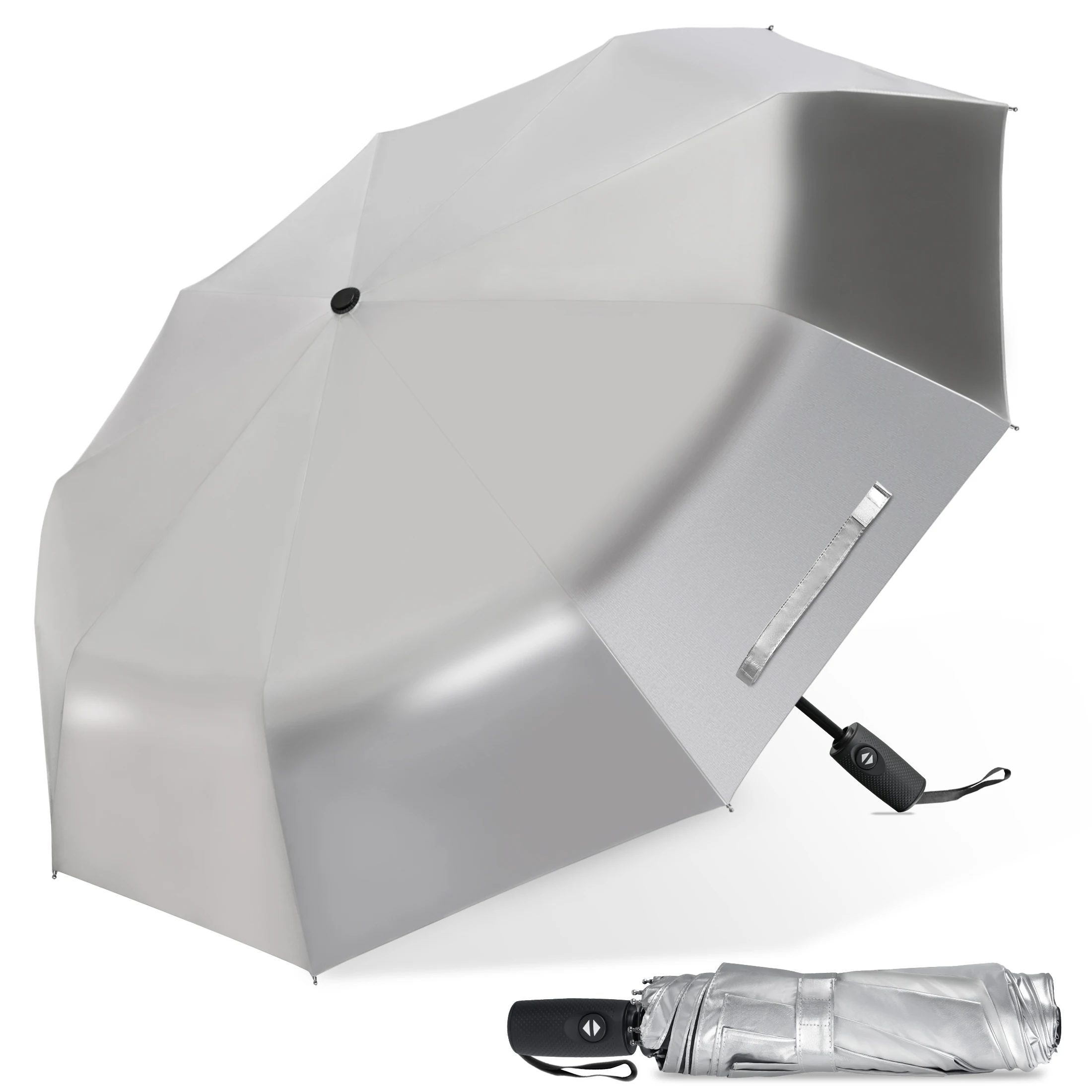 Full Automatic Titanium silver 9 Ribs Umbrella Anti UV Sun Umbrella Rain Windproof Folding Portable for Women UPF