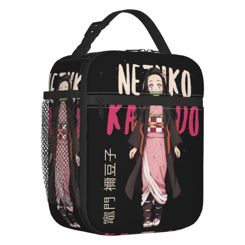 

Nezuko Kamado Demon Slayer Insulated Lunch Bags Women Kimetsu no Yaiba Portable Cooler Thermal Food Lunch Box Work School Travel