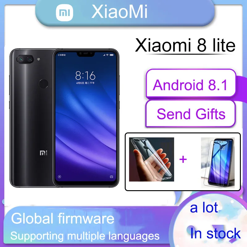 xiaomi 8 lite smartphone with google play 6G 128G Snapdragon 660AIE 2280 *1080 Fingerprint Fast charging 18W | Мобильные телефоны и