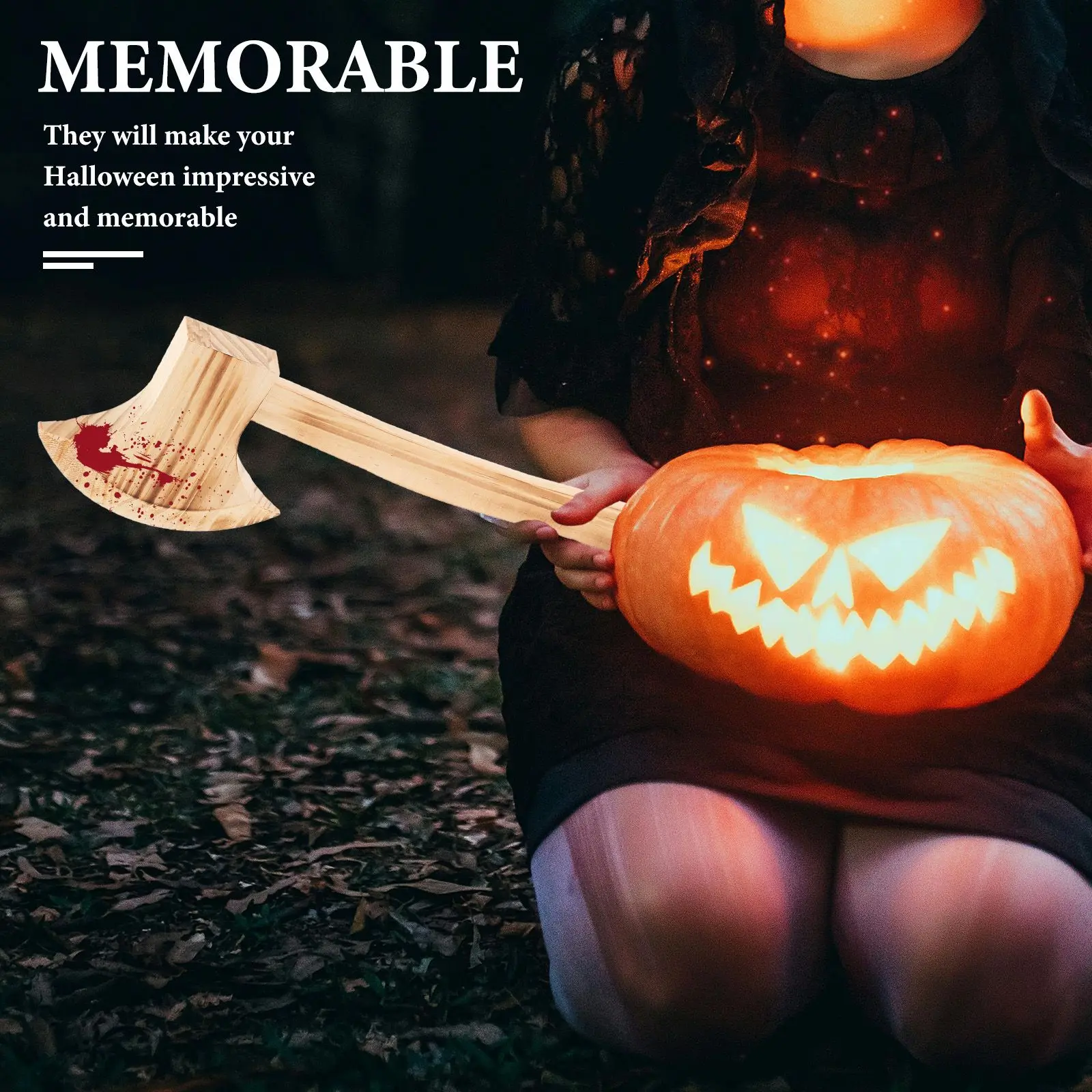 3 Pcs Wooden Axe Toy Costume Props Halloween Axe Props Party Supplies Fake Lifelike Cosplay Stage Tools Costumes
