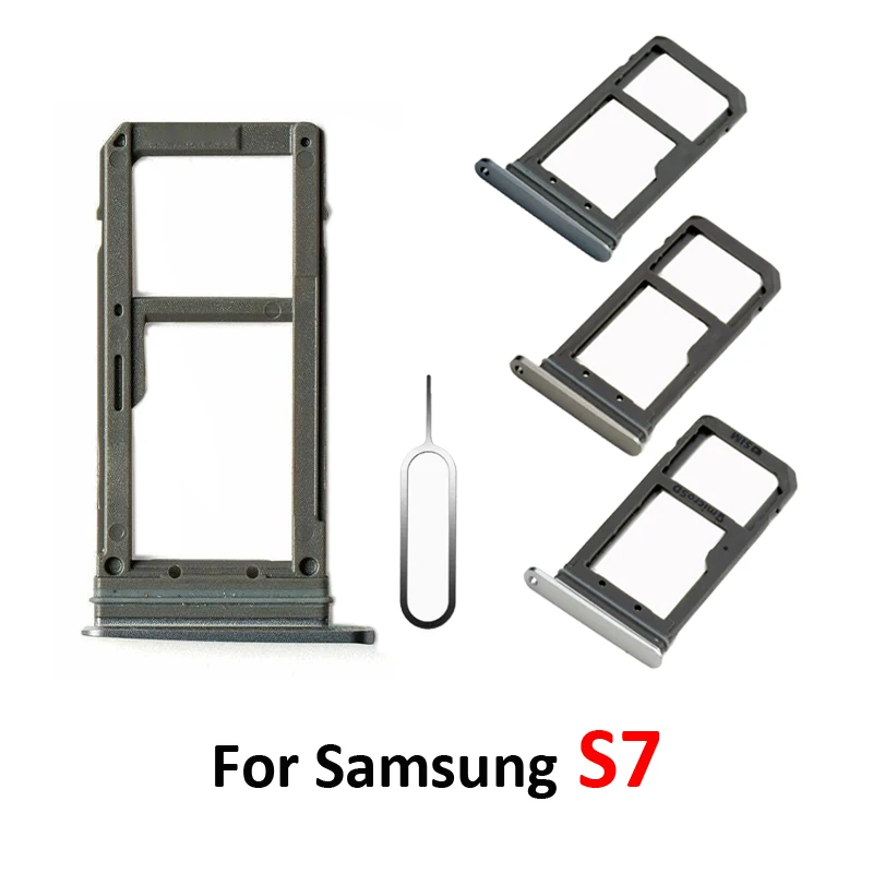 For Samsung Galaxy S7 G930 G930F G930FD G930A G930P G930V Phone Housing New SIM Card Adapter Micro SD Card Tray Holder