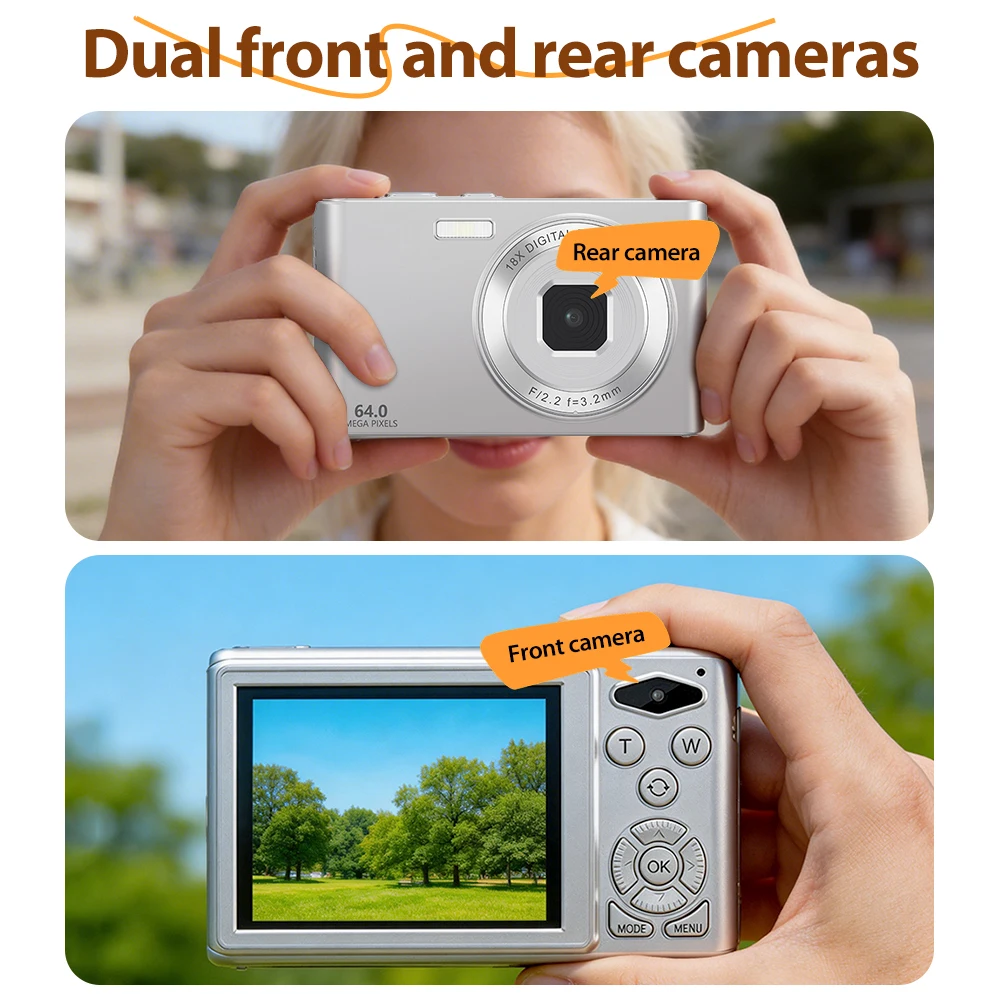 Caméra Action 4K 64MP avec Écran 2.4 Pouces - C6A Blanc/Noir
