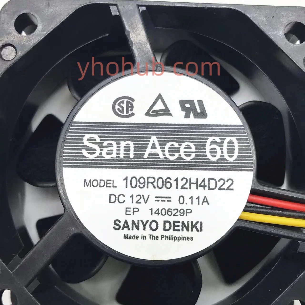 fios da c.c. 12v 0.11a 60x60x25mm de sanyo denki 109r0612h4d22