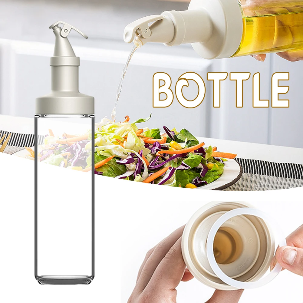 

500ml Transparent Sealed Oil Bottle Pot Automatic Flip Cover Oil Dispenser Container Large Capacity For Kitchen Sauce Vinegar