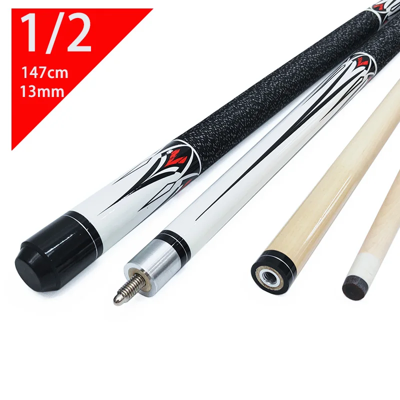 147cm Maple Wood Pool Cue Black Eight Ball Nine Ball Stick 1/2 Scale Split Cue Center Joint Billiard Cues Figure Shaft 13mm Tips 16pcs dowel drill centre points pin wood 6 12mm wood timber marker hole tenon center set joint alignment pin dowelling hole