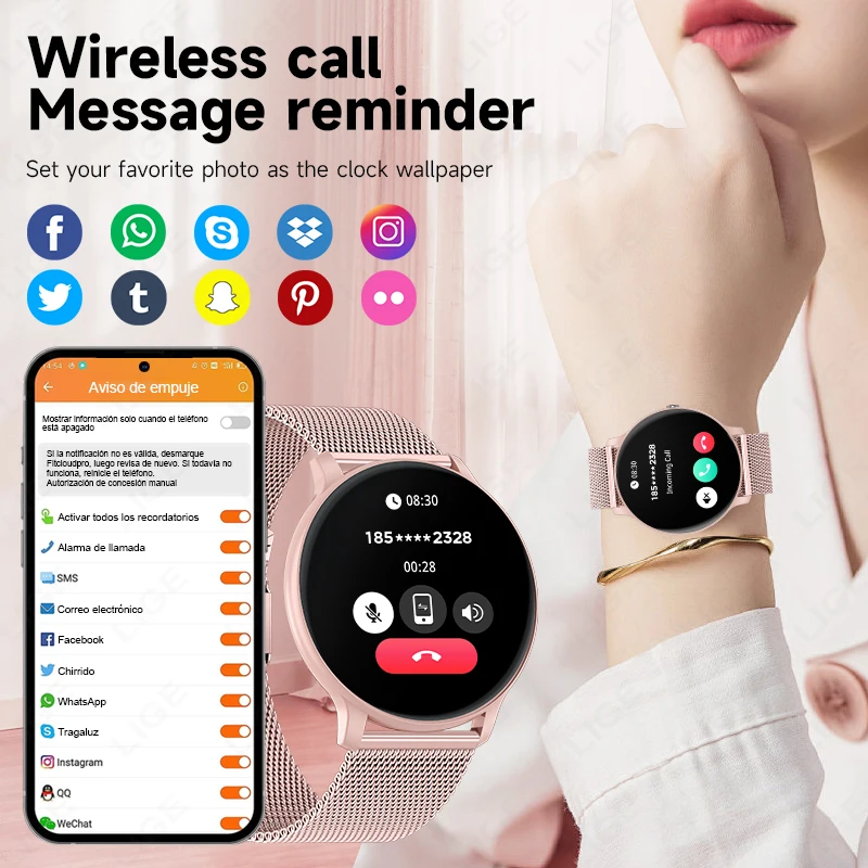 LIGE Bluetooth Smart Watch Women Dial Call Watches Men Sports Fitness Heart Rate Tracker Waterproof Smartwatch For Android IOS
