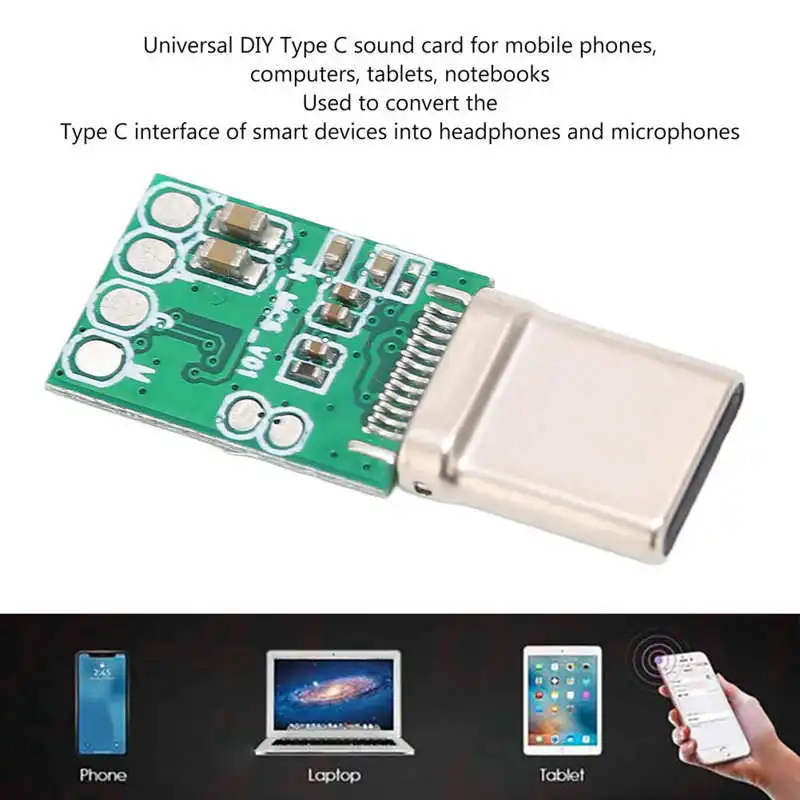 DIY 타입 C 어댑터 DAC 디코딩 마이크 타입 C 플러그 모듈, 핸드폰용