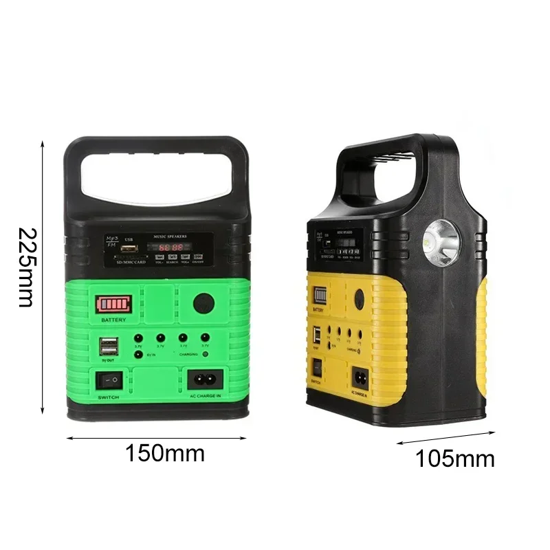 Portable Camping Solar Power Generator System Solar Panels + Radio + 3 Light Bulbs Remote Control Outdoor Emergency Supply