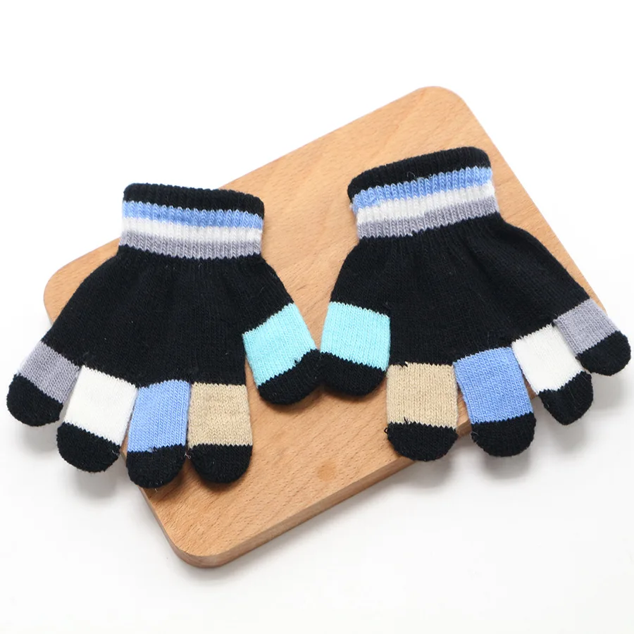 1 Pair Glove Children Magic Glove Girl Boy Kid Stretchy Knitted Winter Warm Full Finger Gloves Children's Figure Gloves