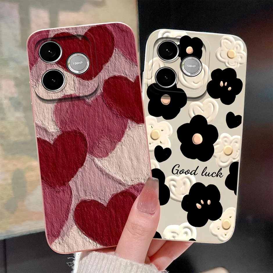 Candy Color Floral Durable Anti-Drop Simple Bumper Case