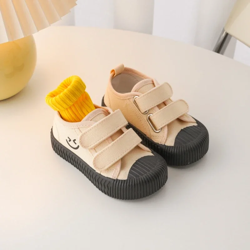 Baby Shoe Candy Colore Canvas Shoe Baby Girl Board Boy Shoes Soft Sole Kid Shoes Smiling Face Tenis Infantil Menino T&ecirc;nis