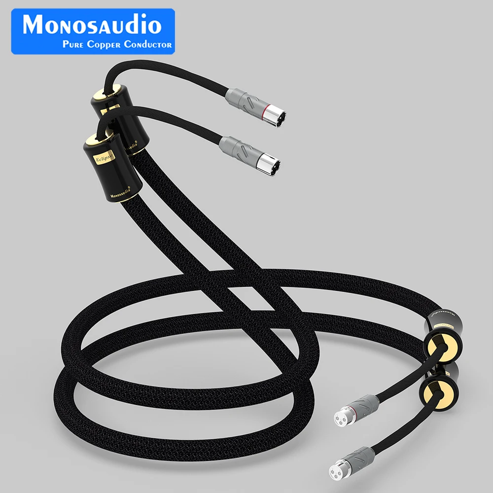 

Monosaudio Pair Eclipse 99.998% Pure Silver XLR Balanced Interconnect XLR Cable With Rhodium Plated XM700R/XF700R XLR Connectors