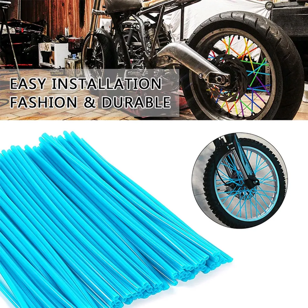 36Pcs/Pack Bike Wheel Spoke Protector Colorful Motocross Rims Skins Covers Off Road Bike Guard Wraps Kit Motorcycle Guard