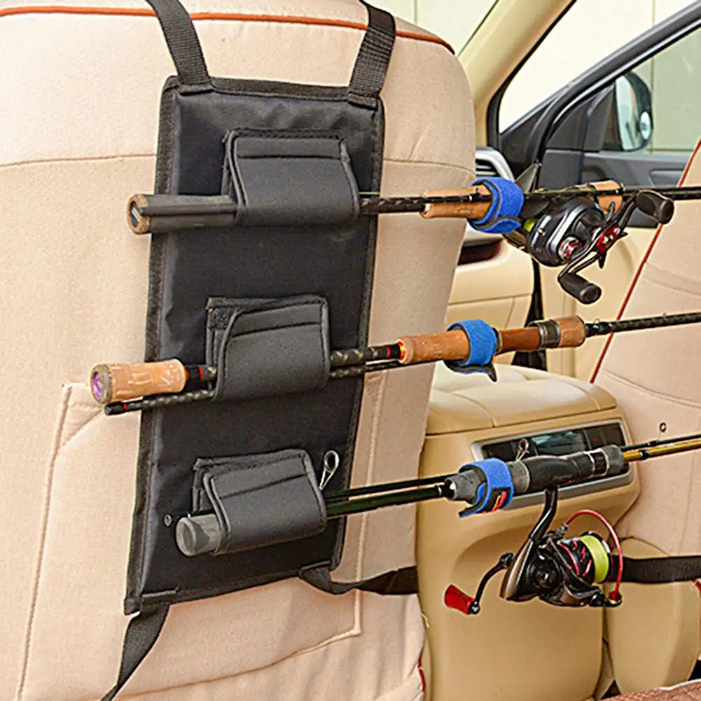 1 Pair Vehicle Fishing Rod Racks High Load-bearing Fastener Tape