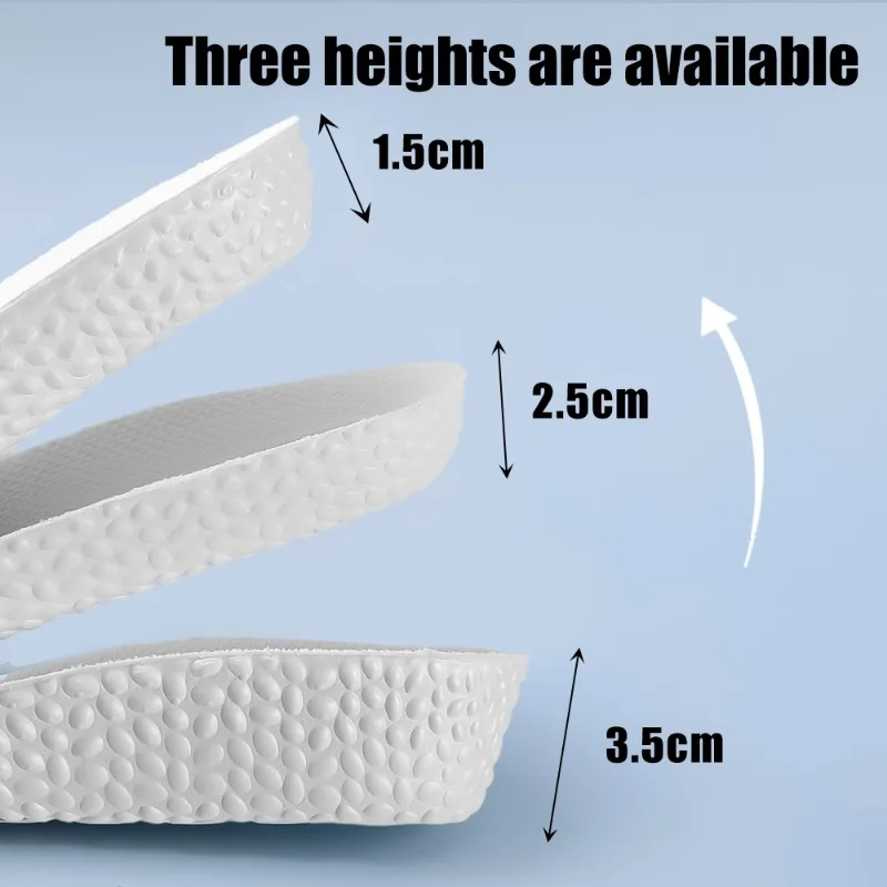 2pcs Height Increase Insoles for Feet PU Memory Foam Shoes Pad Breathable Orthopedic Heel Lift Insole for Sport Running Care