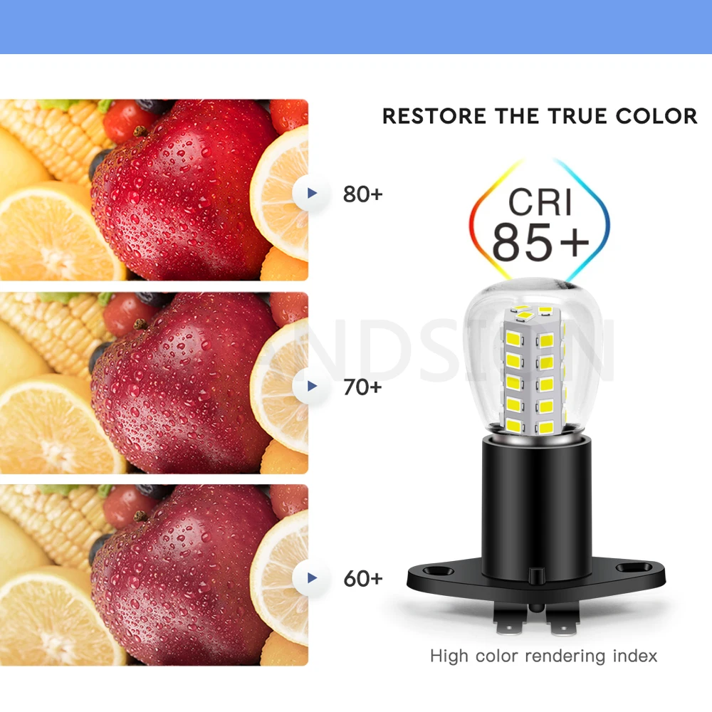RUIANDSION E14 T170 2835 33SMD Light Bulb 220V High Temperature Microwave Light Bulb White/Warm White And Base E14MM Black led bulbs