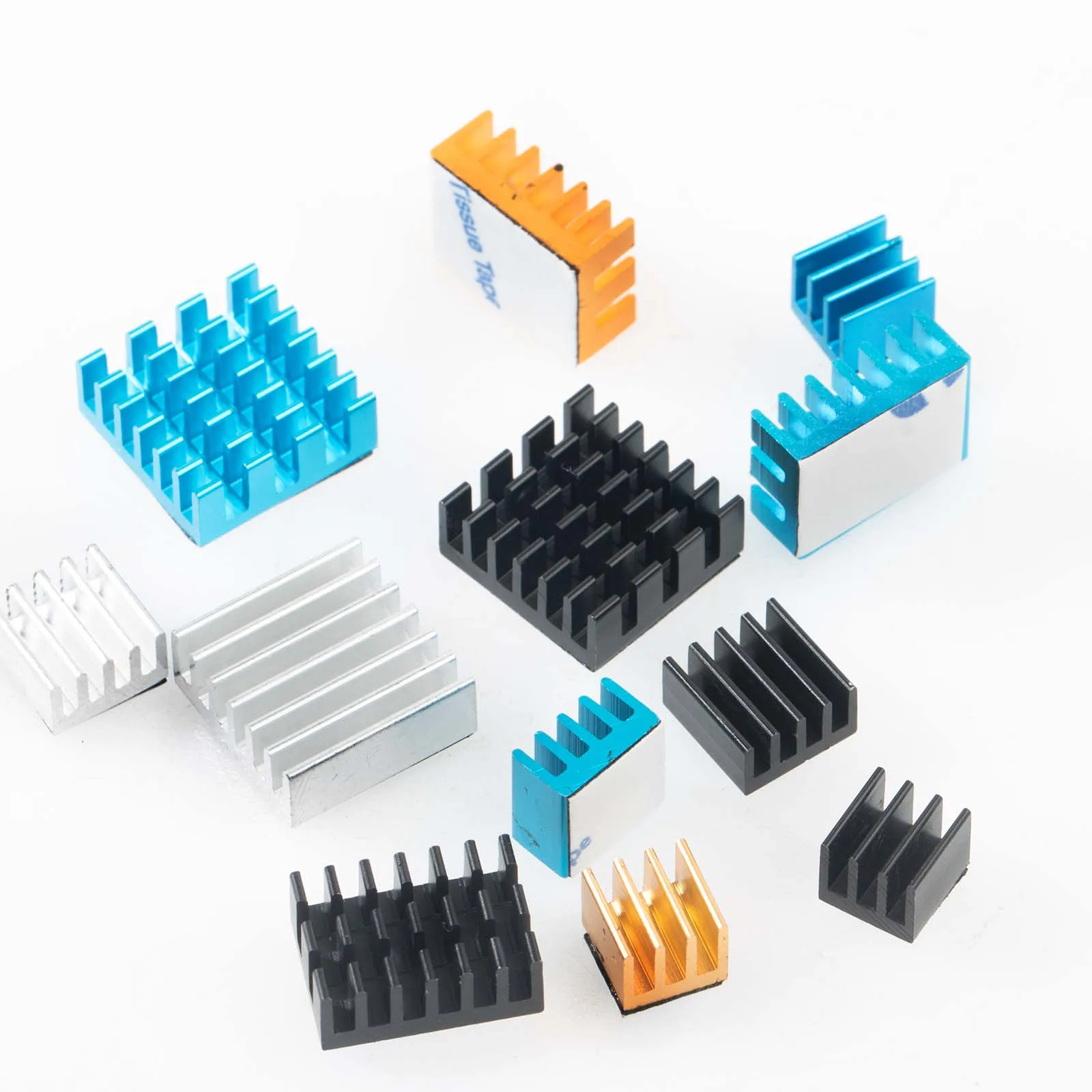 Aluminum Heatsink Cooler Kit Radiator Cooling for Raspberry Pi B+ 2/3/4 4pcs with Adhesive Tape