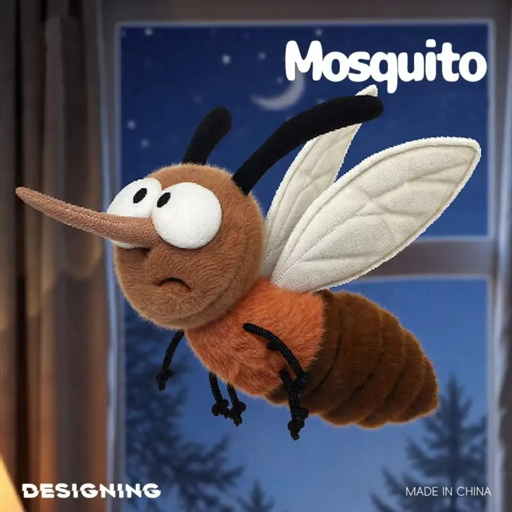 Stuffed Animal Mosquito Plushie Home Decoration Soft Pillow Mosquito Insect Toy Cartoon Funny Insect Stuffed Mosquito Kids Toy