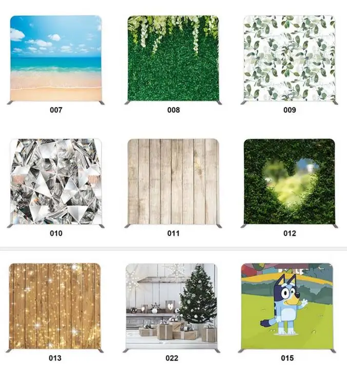 Customize Double Sided Print Wood Pillow Case Backdrop for Photography Wedding Party Decoration Birthday Background