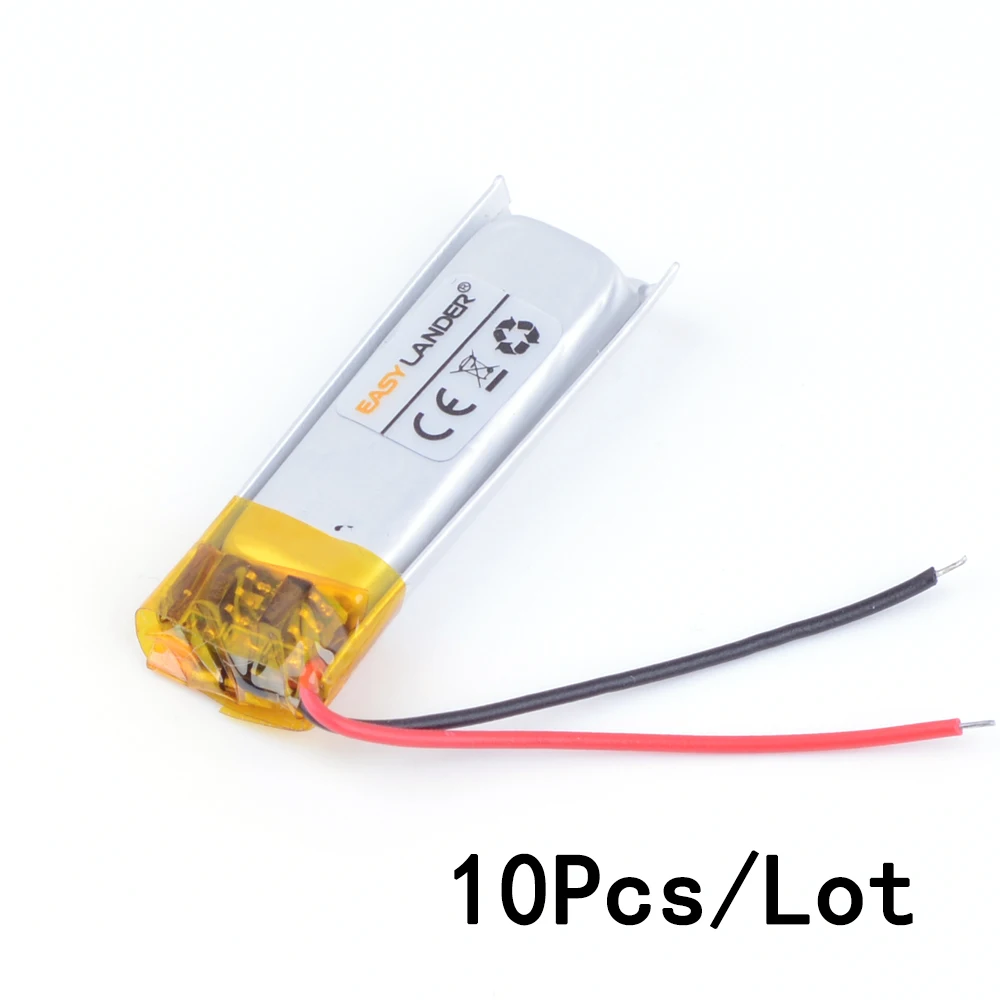 

10pcs 3.7V 0.3wh 371030 Polymer Li-ion Battery For bluetooth headset Bracelet Wrist GPS PSP PDA MP3 Game Player mouse RC toys
