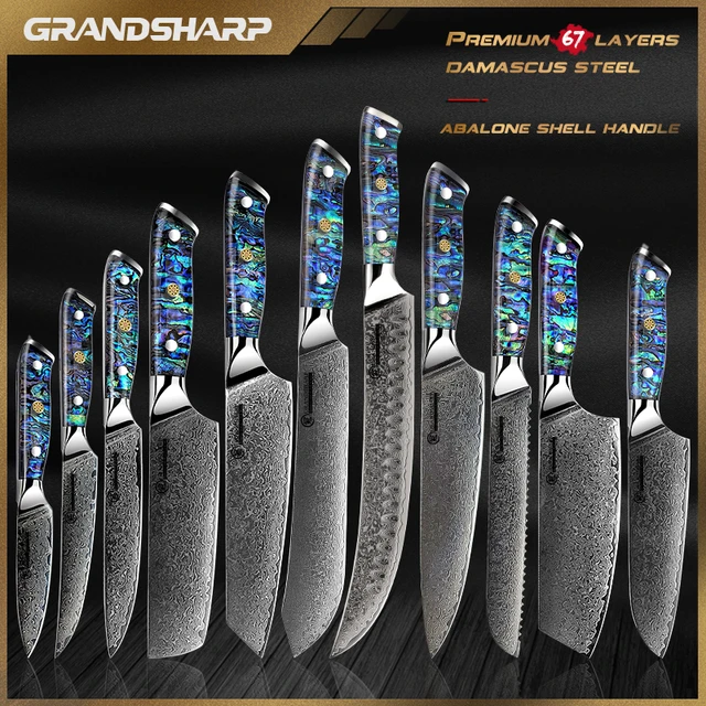 Xituo Latest Damascus Steel Knives Set Chef Knife Kitchen Cleaver Paring  Bread Knife Lasting Sharp Abalone Shell Handle 1- 9pcs - Knife Sets -  AliExpress