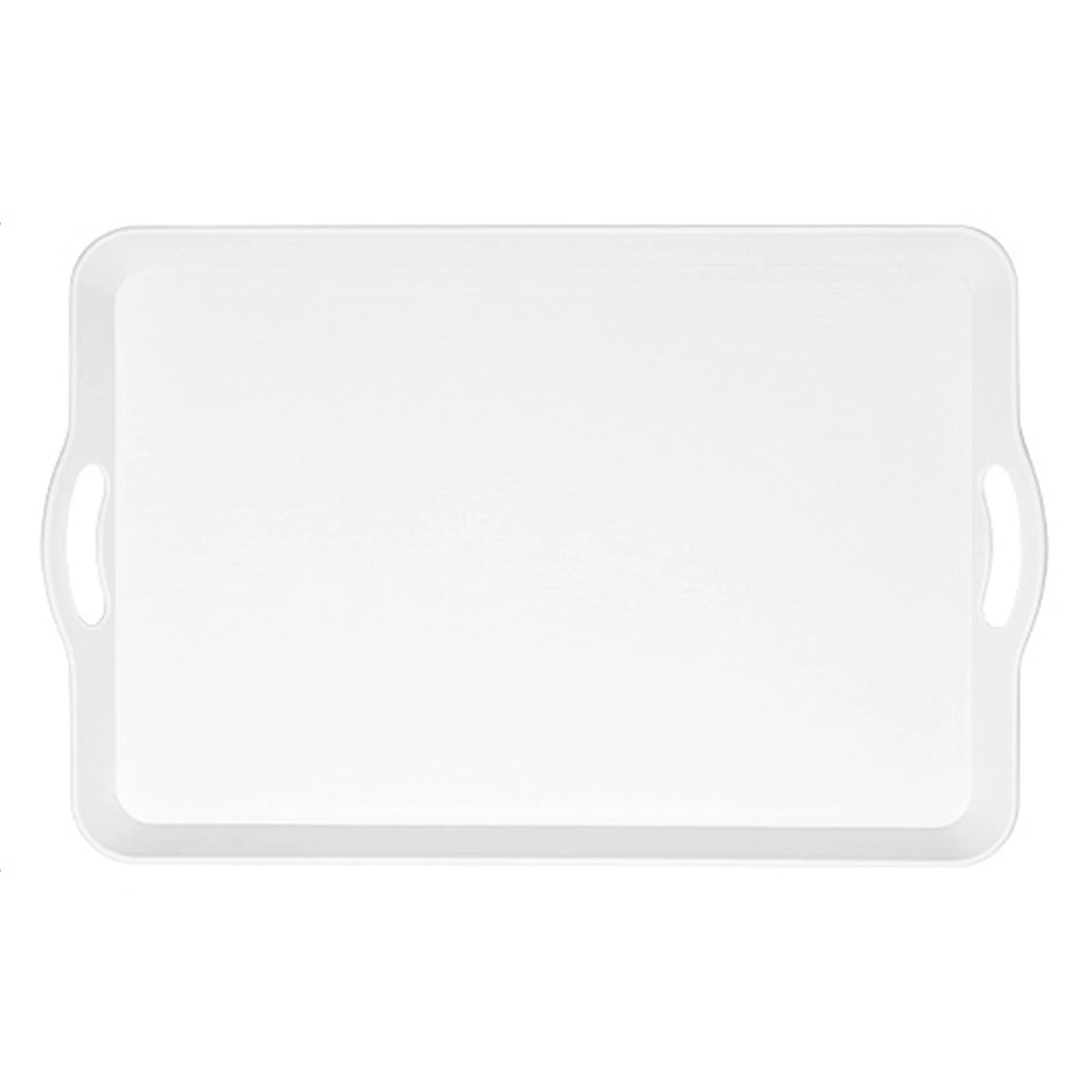 Set 3 Vassoi Rettangolari In Plastica Per Servizio - Colori Grigio, Rosa E Verde - Ideali Per Ristoranti, Bar, Cucina E Fast Food (34x24 Cm)
