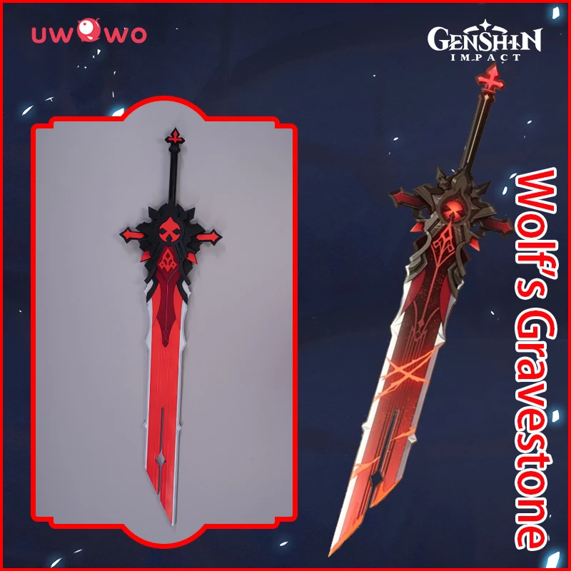 

In Stock Diluc/Eula/Razor Cosplay Weapon Sword Wooden UWOWO Game Genshin Impact Cosplay Prop Wolf's Gravestone Claymores Props