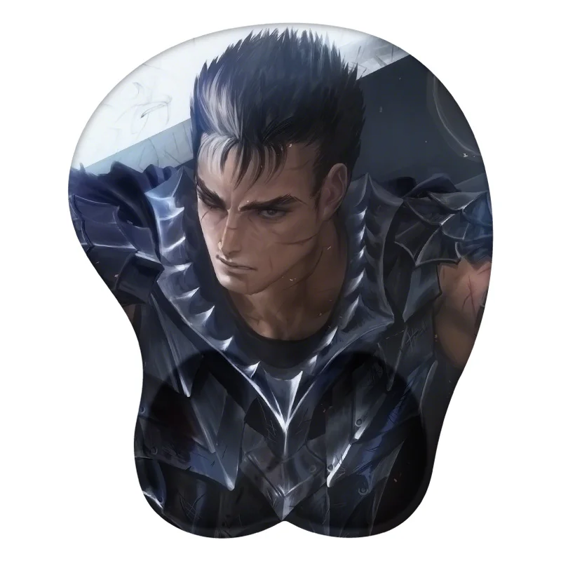 

Guts 3D Mouse Pad Berserk Anime Wrist Rest Desk MousePad Mat Gamer Accessory