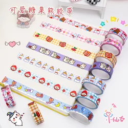 Bande adhésive Washi ours mignon de dessin animé, étiquette Scrapbooking Kawaii, décoration pour Album agenda agenda, papeterie pour bricolage 