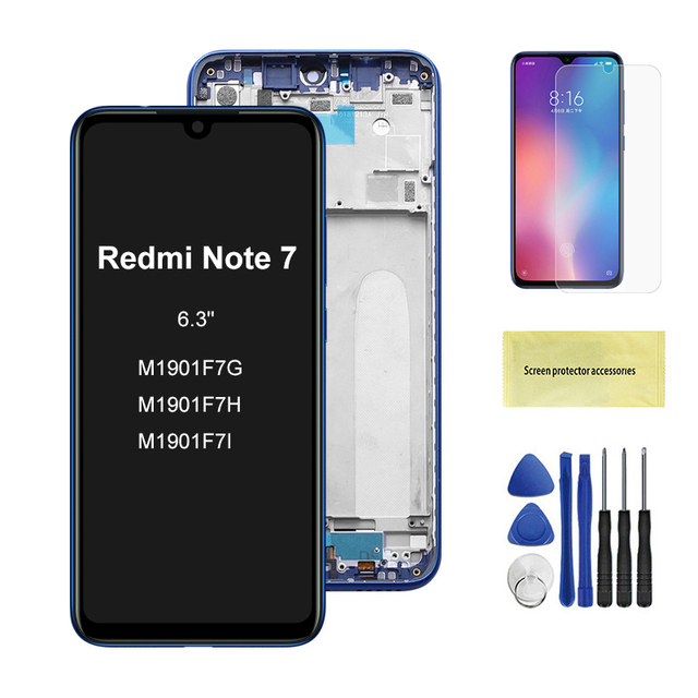 Display for Xiaomi Redmi Note 7 M1901F7G M1901F7H LCD Display Touch Screen Digitizer Assembly With Frame For Redmi 7