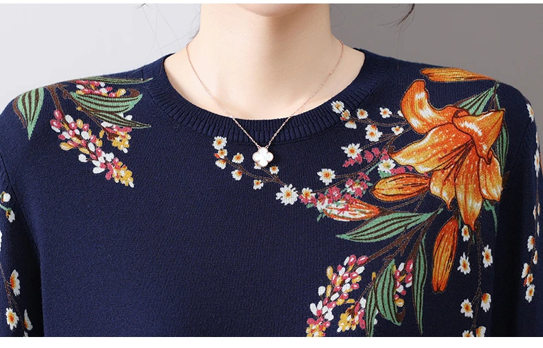 S57c46e4d325e4cecb5f2e7555b8554962 Printing Women's Sweaters Spring Autumn Korean Fashion Pullovers Long Sleeve Top Blusas Femme Soft O Neck Knitted Slim Sweater Mallzona
