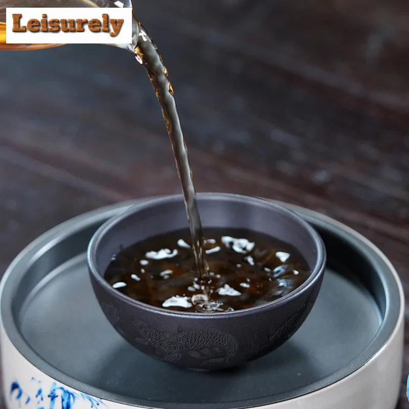 140ml Yixing Zisha "year After Year Of Abundance" Teacup Elegant Tea Bowl Jug Tea-tasting Personal Cup Chazhan Master Cups Cha