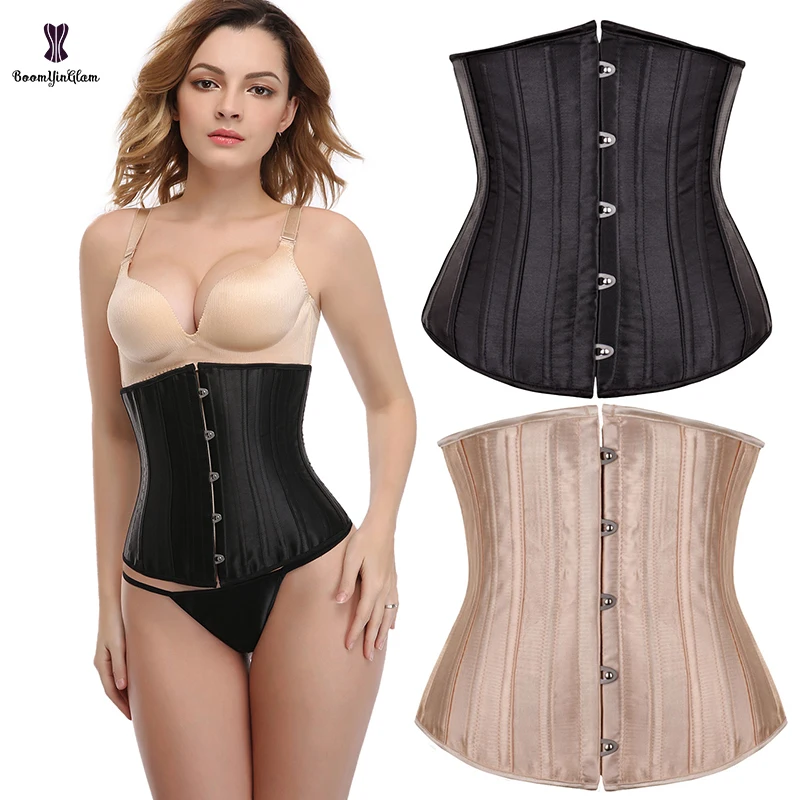 

Solid Corselet Women Underwear & Outwear Lace Up Boned Cupless Bustier Plus Size Underbust Corset 26 Steel Boned Waist Trainer