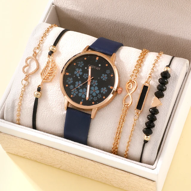 Elegant Leather Women's Watches with Alloy Bracelet
