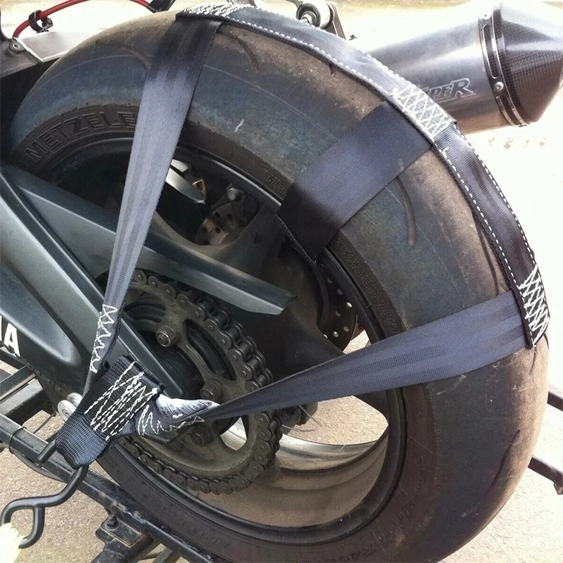 Motorcycle Rear Wheel Tire Binding Strap, Foldable Fastening Strap 4