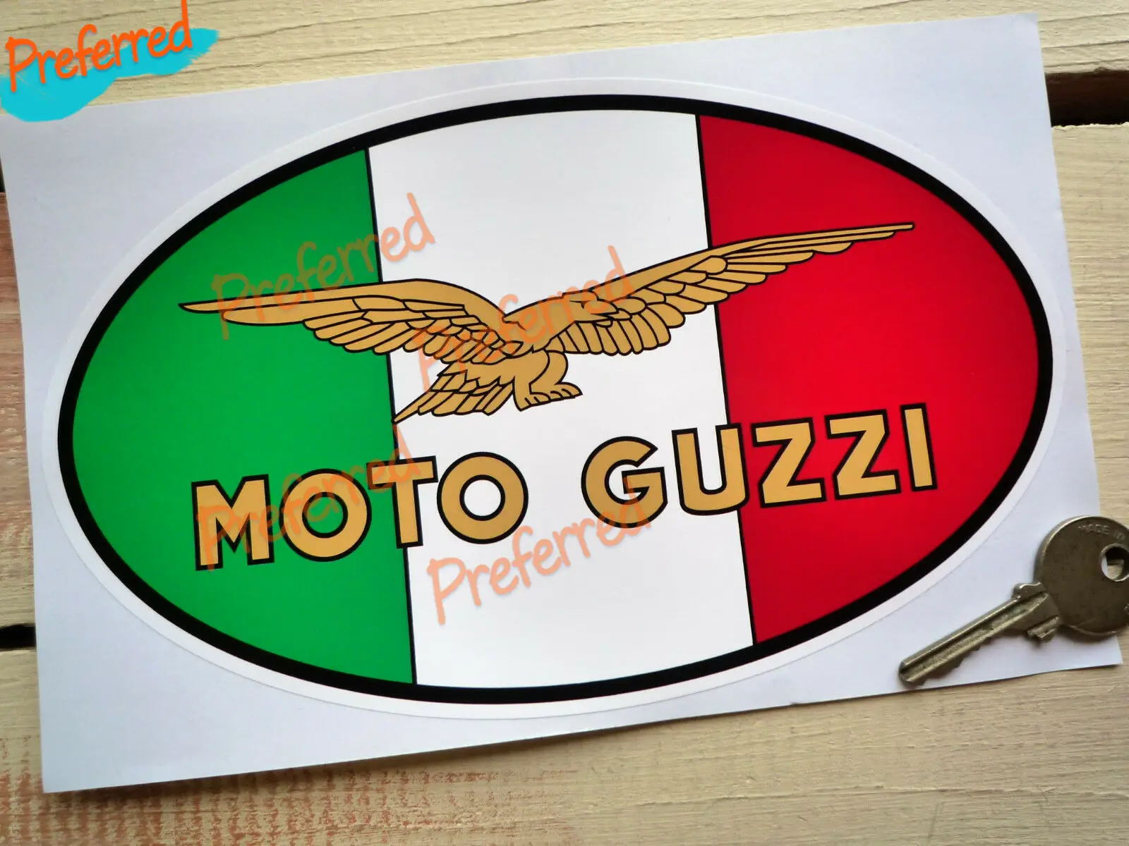 Sticker Guzzi Motorcycle Logo Flag - Italy Case Scooter Helmet 3D