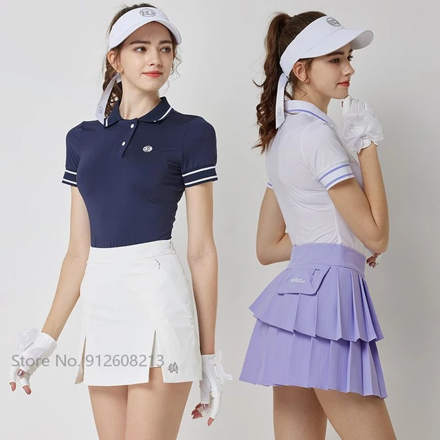 Blktee Korean Dry Fit Women T-shirts Short-sleeved Golf Polo Shirt