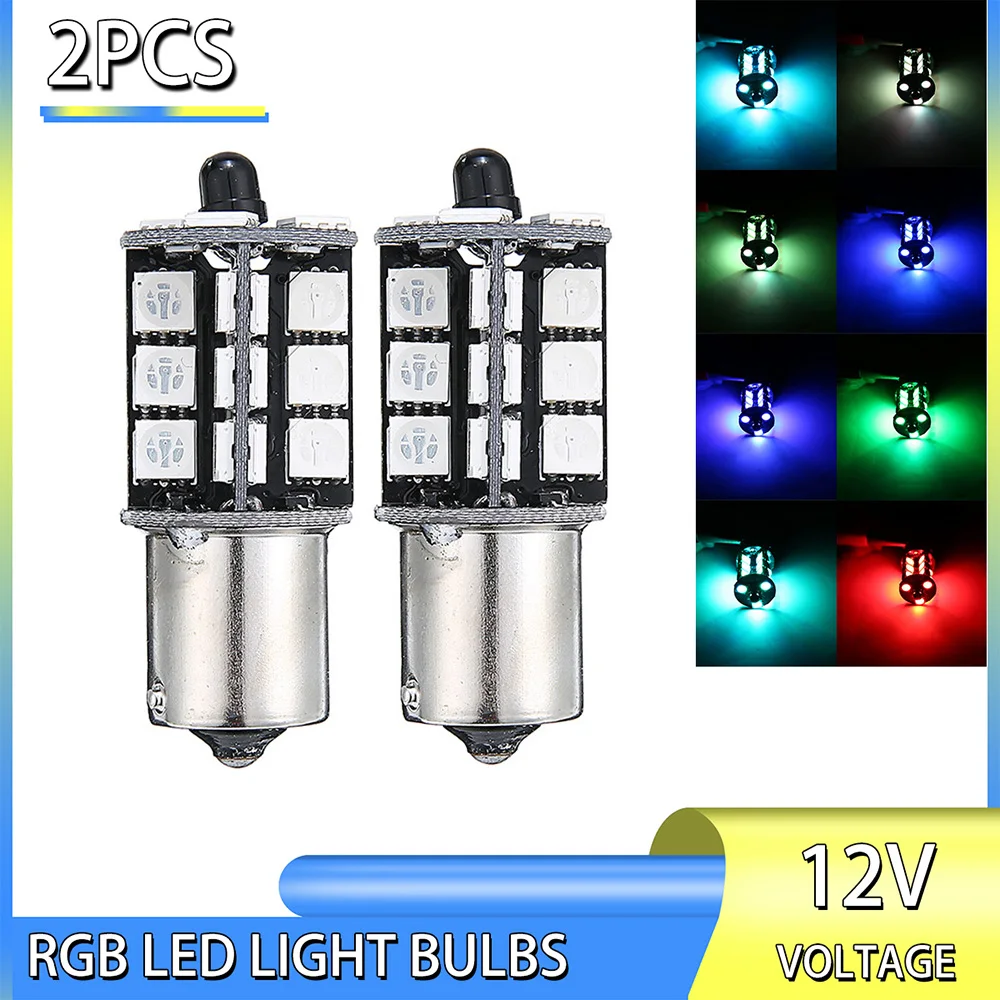 

Новое поступление 1 пара RGB Беспроводной Управление 1156 5050 27LED украшения DRL Противотуманные Светильник лампы + пульт дистанционного управления для автомобиля светильник источник