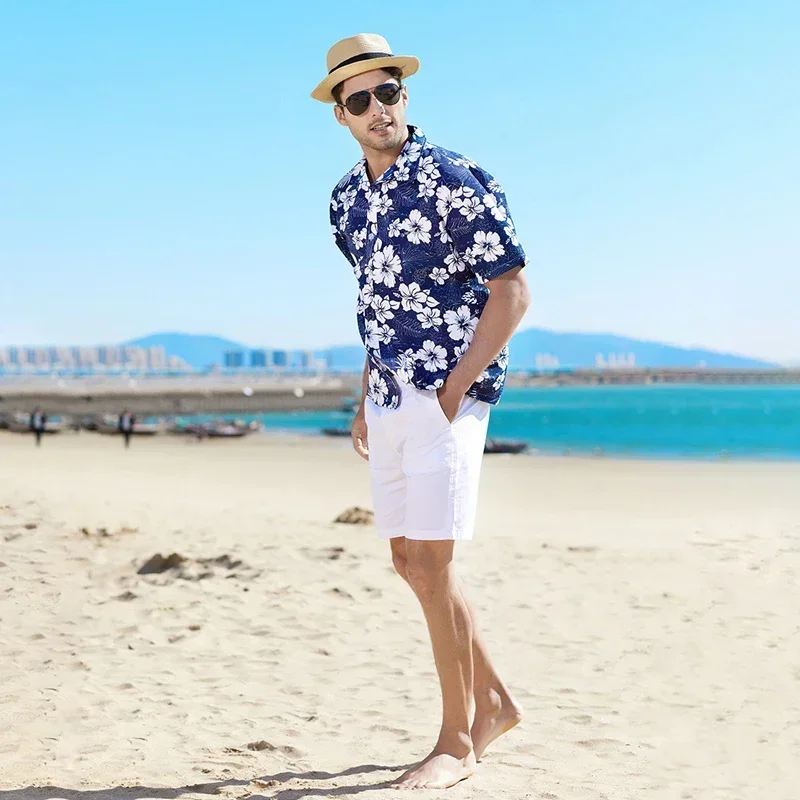 Fashion Mens Hawaiian Shirt Male Casual Colorful Printed Beach Aloha Shirts Short Sleeve Plus Size 5XL Camisa Hawaiana Hombre 4