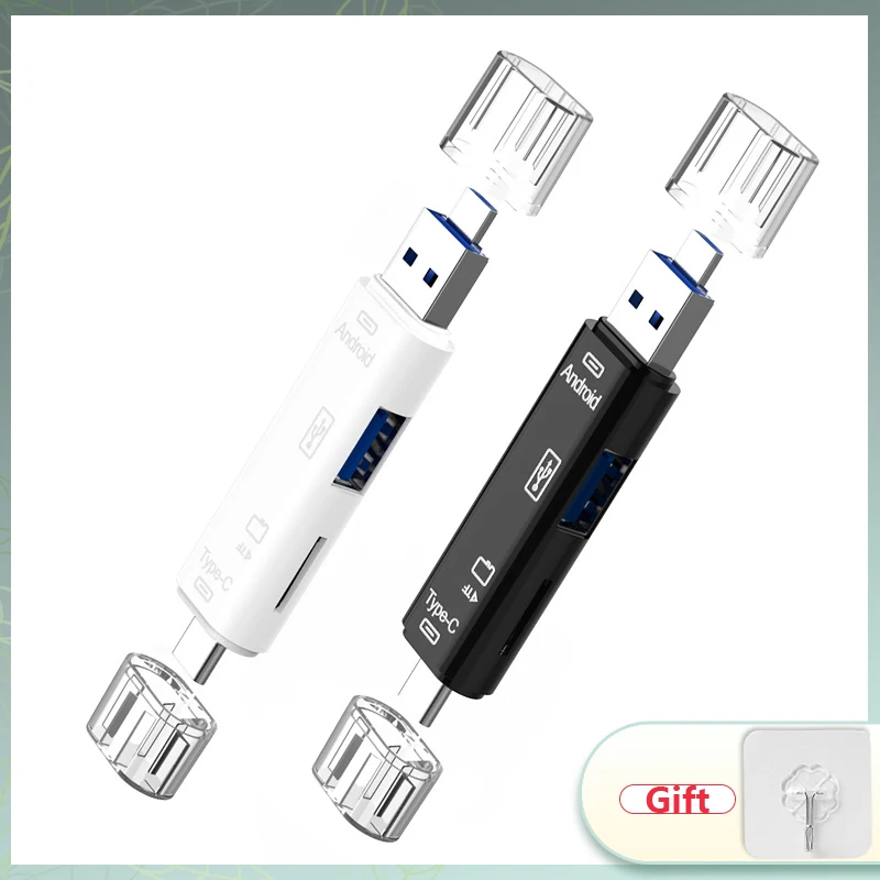 

5 in 1 Card Reader USB 2.0 Type C/Usb /Micro Usb/Tf/SD Memory Card Reader OTG Card Reader Adapter Mobile Phone Accessories