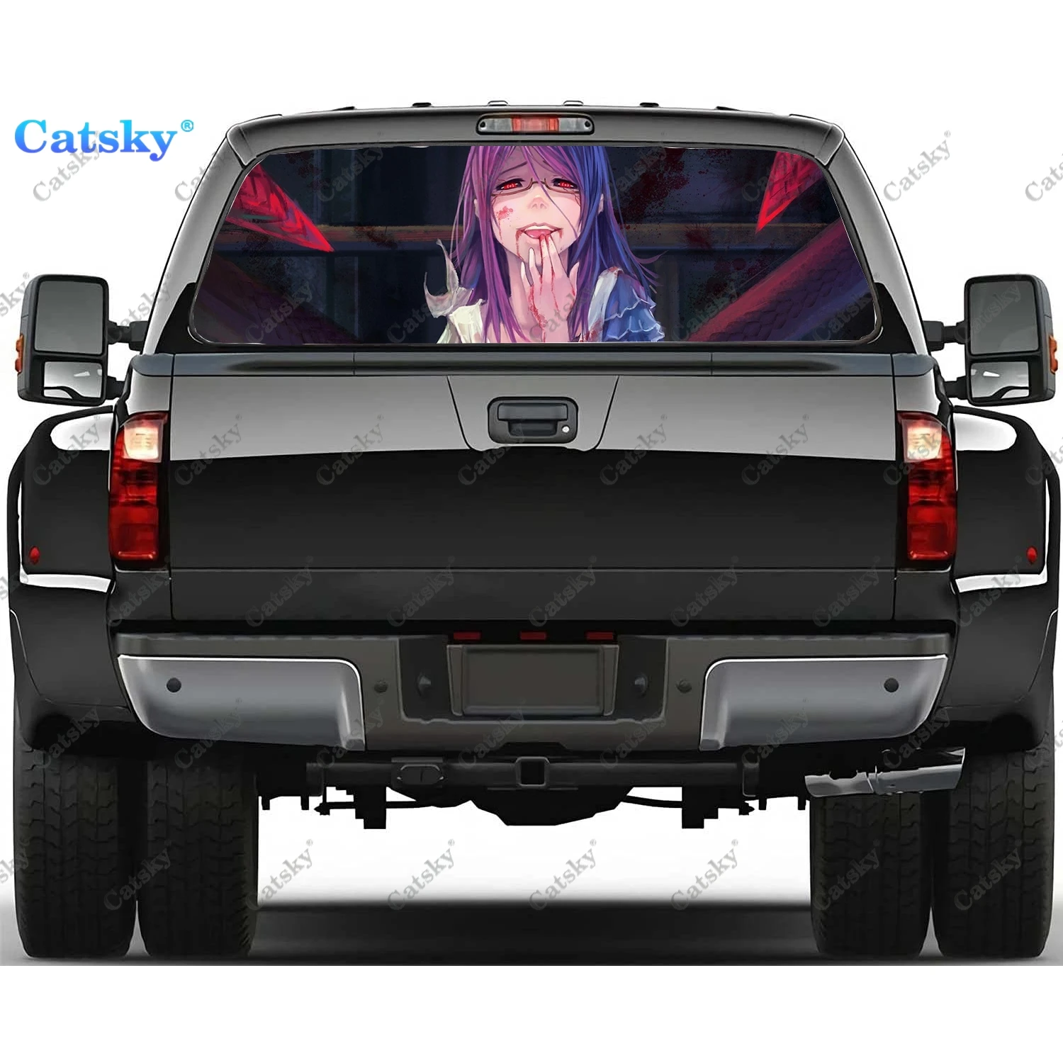 

Rize Kamishiro tokyo ghoul Window Decal Sticker Graphic PVC Decorative Truck Sticker Perforated Vinyl Universal Sticker