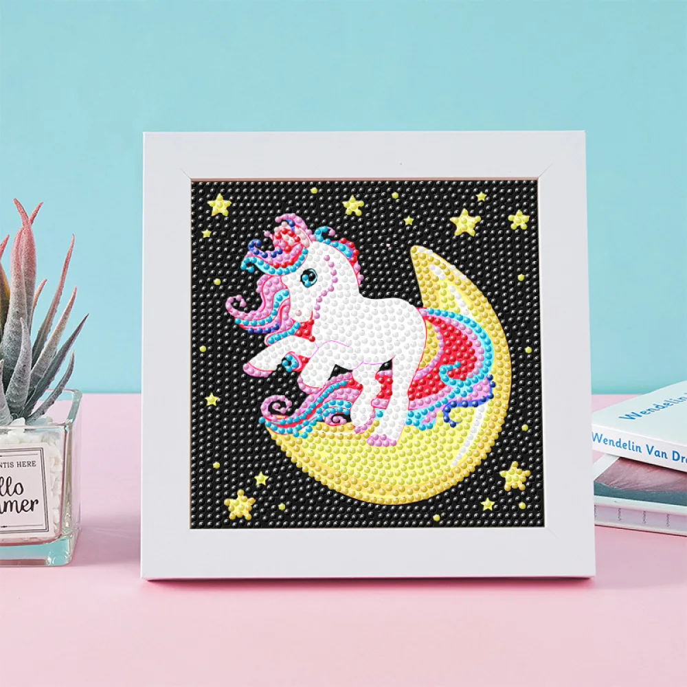 5D diamante Arco Iris caballo dibujos animados unicornio niños