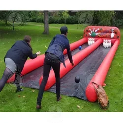 Adult Outdoor Games Inflatable Bowling Pin And Ball Inflatable Bowling Lane Game