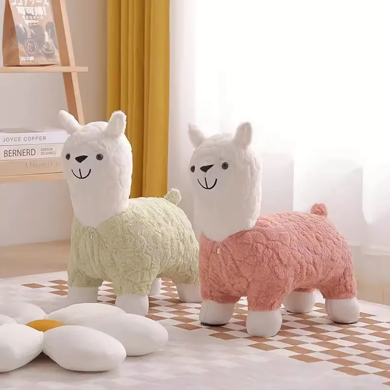 Alpaca Small Stool Alpaca Chair Children's Animal Stool Cartoon Home Decoration Shoe Changing Living Room Sofa Low