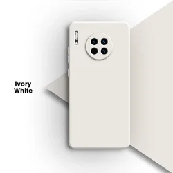 Premium Shockproof Liquid Silicone Protective Shell for Huawei - Soft Back Cover with Lens Protection (Lvory White)